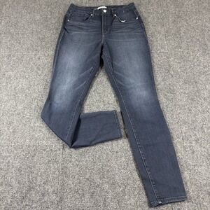 Good American‎ Good Straight Leg Jeans Women's 12 Dark Blue Cotton Blend 28x28.5
